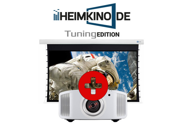 Set: JVC DLA-NP5W + DELUXX Darkvision Tension Motorleinwand | HEIMKINO.DE Tuning Edition