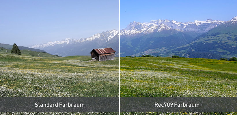 BenQ LH835ST Kino Farbraum Rec709 Vergleich