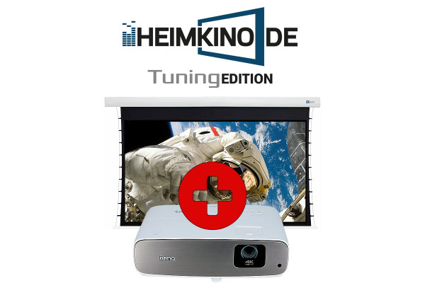 Set: BenQ W2710i + DELUXX Darkvision Tension Motorleinwand | HEIMKINO.DE Tuning Edition