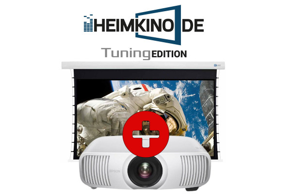 Set: Epson EH-LS11000W + DELUXX Darkvision Tension Motorleinwand | HEIMKINO.DE Tuning Edition