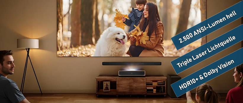 Hisense PT1 TriChroma Laser TV Integration Wohnzimmer