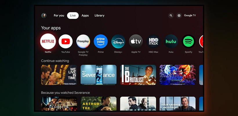 XGIMI Titan Noir Ultra Max Streaming App Auswahl Google TV