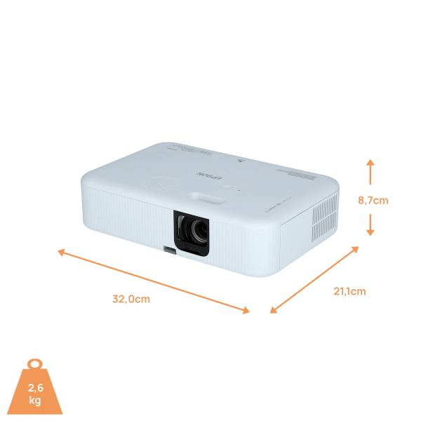 Epson CO-FH01 - Kompakter Beamer für Zuhause oder Büro mit Full HD & 3000 ISO Lumen - Demoware Plati