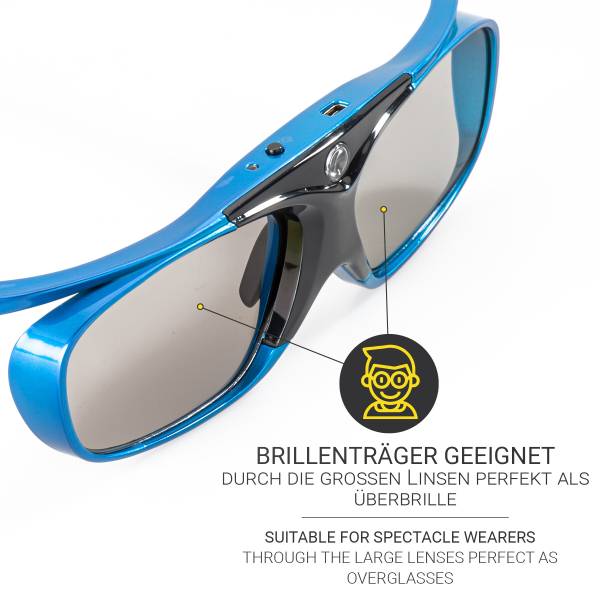 Hi-SHOCK DLP Pro Blue Heaven - DLP Link 3D Brille mit Akku