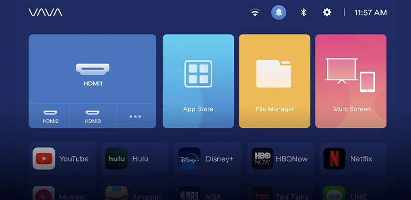 VAVA Chroma Streaming App Auswahl