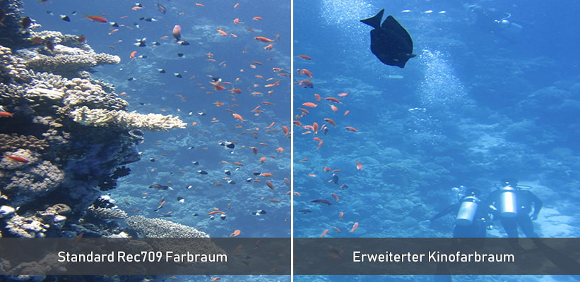 Optoma UHZ78LV Farbraum Vergleich DCI P3 gegen Rec709