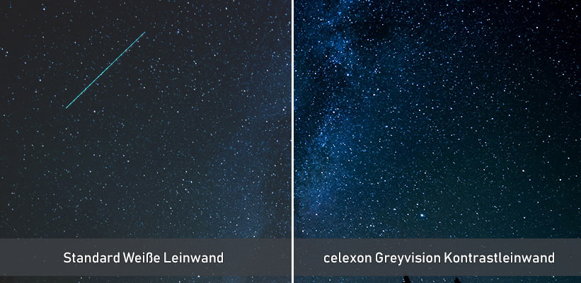 celexon Greyvision Kontrastleinwand 100 Zoll Schwarzwert Verbesserung
