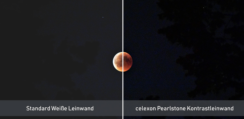celexon Pearlstone Kontrastleinwand 110 Zoll Schwarzwert Verbesserung