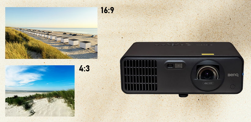 BenQ LK835ST projizierbare Bildformate 4:3 16:9