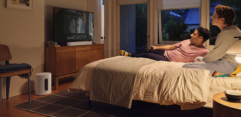 Sonos Sub Mini WLAN-Subwoofer Weiss Bass Force Cancelling Tieftöner